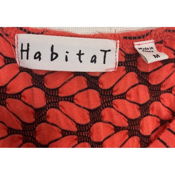 Habitat Sleeveless coral pink Red Textured Knit Dress M  Rayon Blend stretch - Picture 4 of 11